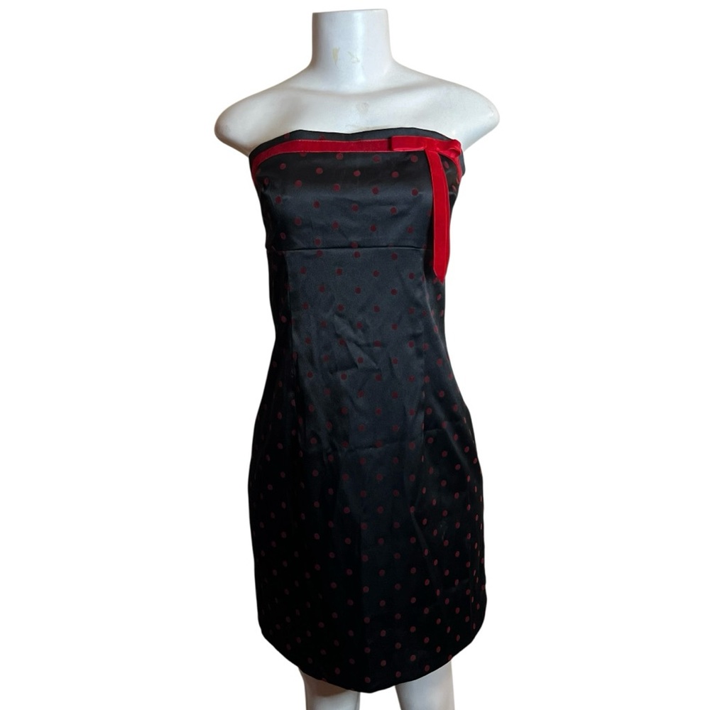 Windsor Sleeveless Black Dress Red Polka Dot Bow 9 Grunge Whimsygoth Summer Y2K